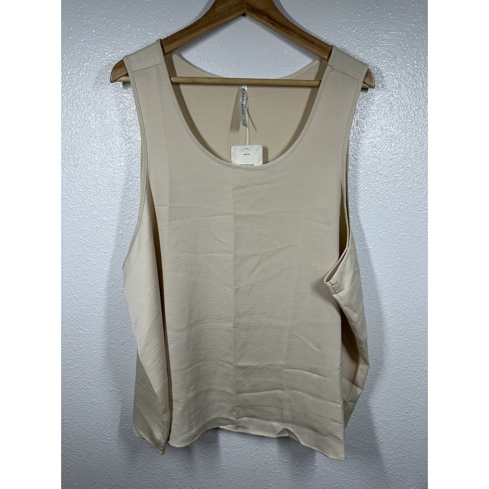 Fabletics Sleep Tank Womens 1X Beige Relaxed Fit Lightweight Modal Lounge‎ Top